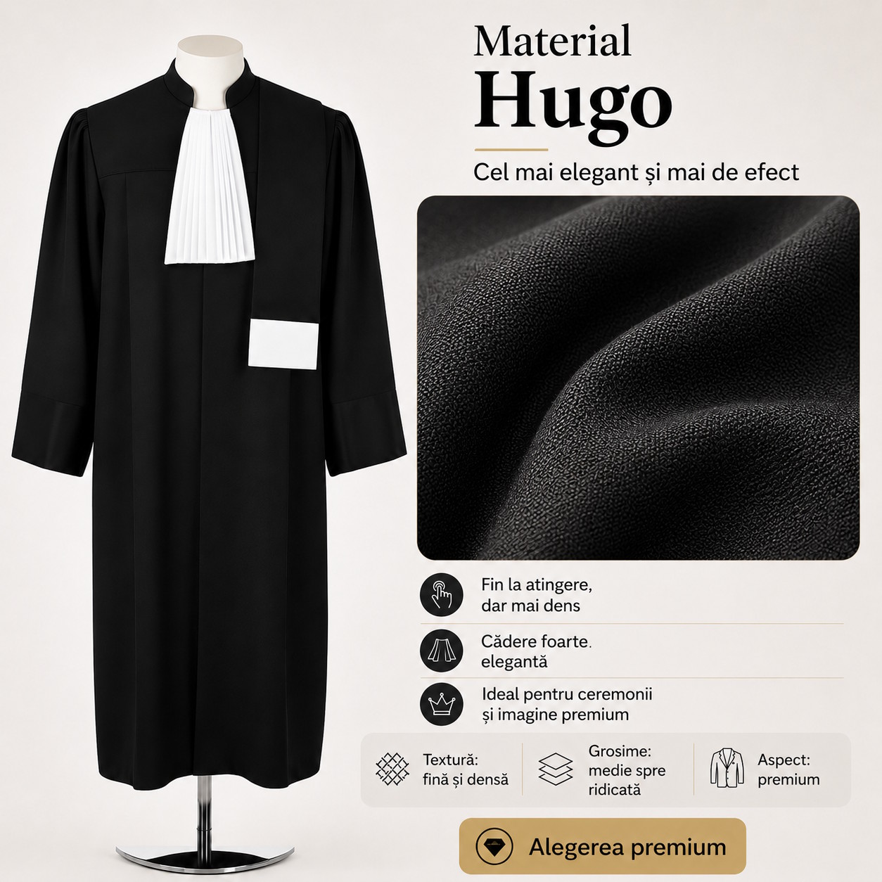 Material Hugo pentru roba avocat