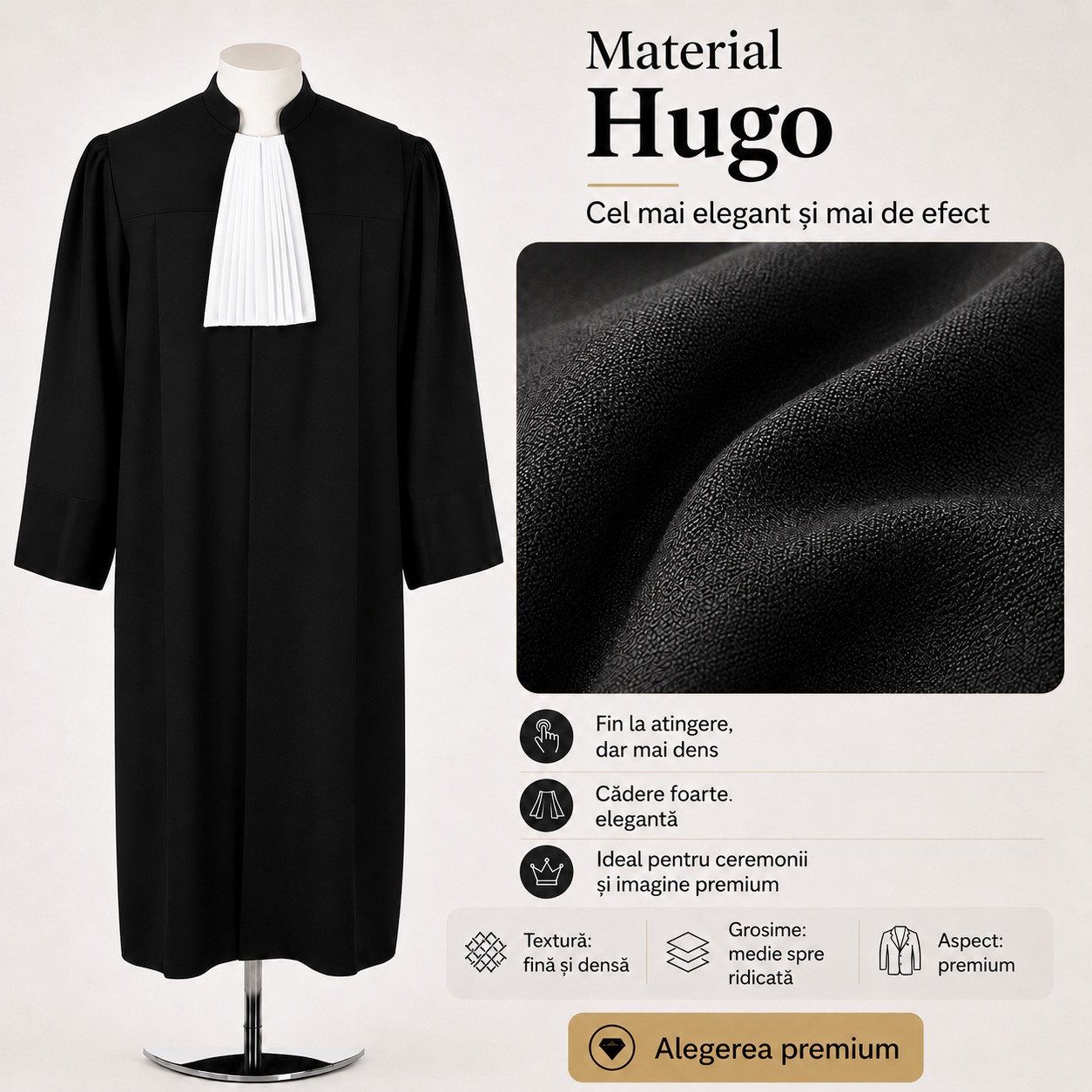 Material Hugo pentru roba judecator