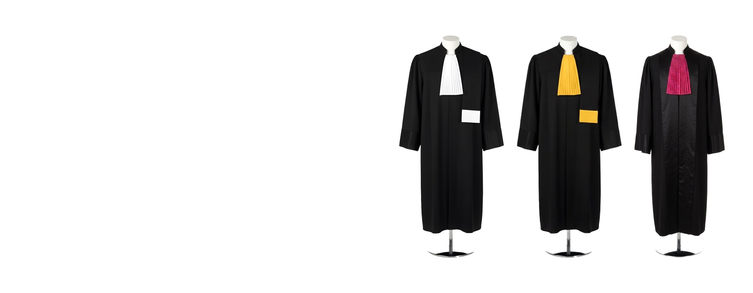 Roba de avocat, roba de consilier juridic si roba de judecator de tribunal cu baveta rosu-ciclam